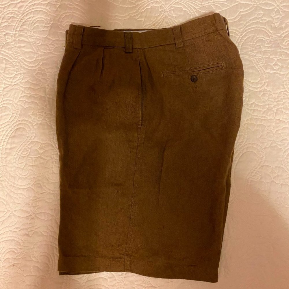 Men's Daniel Cremieux Brown Linen Shorts Size 35W